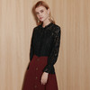 EITIE爱特爱宫廷风立领黑色蕾丝两件套直筒显瘦通勤上衣秋新款C13206 商品缩略图1