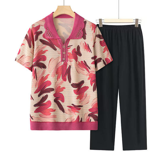 【一款舒适轻盈的夏装，凸显中老年人优雅的生活态度】短袖设计为您带来清爽的感觉，呈现时尚元素，向生活迎来热爱和美好。 商品图3