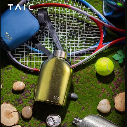 TAIC太可纯钛水壶大容量扁平水杯运动旅行户外便携金属单层冲锋壶 商品图1