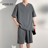 NOXELES夏季男士休闲冰丝套装（自营） | 凉感科技纤维，穿在身上比裸奔更凉快（军绿色L和XL下单10天内发货） 商品缩略图0