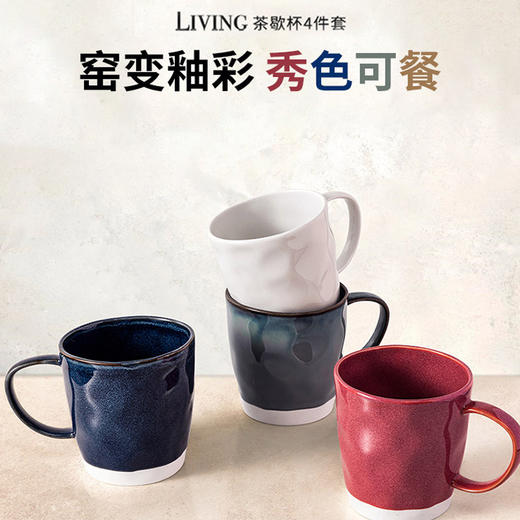 捷克/tescoma 进口高颜值陶瓷杯子套装 大容量窑变釉彩水杯4件套 商品图4