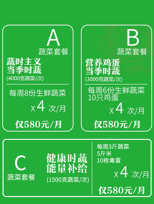 健康包月蔬菜套餐（月套餐，配送4次） 商品图0
