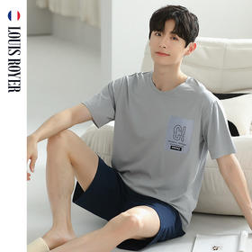 LOUIS ROYER利蜂 男士家居服袖短裤套装J23LF1705[福利品]