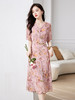 修身显瘦，时尚v领月印花简洁干练气质碎花连衣裙HR-WZ25219 商品缩略图1