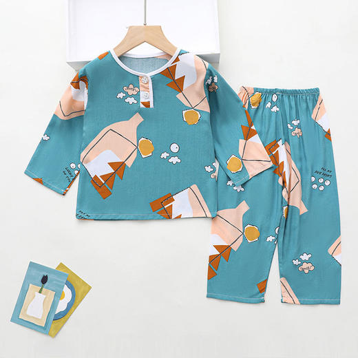 【母婴用品】夏季儿童棉绸家居服套装 商品图7