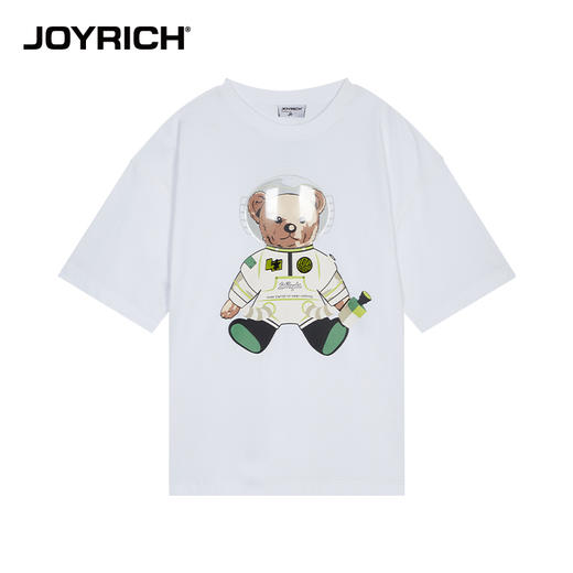 JOYRICH官方早春男女情侣款科技感宇航员富乐熊潮流休闲短袖T恤 商品图4