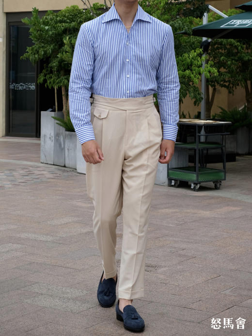 Vitale Barberis Canonico Supersonic 卡其色强捻抗皱初剪羊毛意式工艺裤装 商品图3