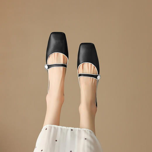 西村名物2023年秋季新款低粗跟包头小香风单鞋玛丽珍高级感单鞋D23CE30031 商品图8