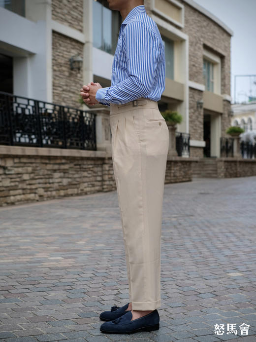 Vitale Barberis Canonico Supersonic 卡其色强捻抗皱初剪羊毛意式工艺裤装 商品图1