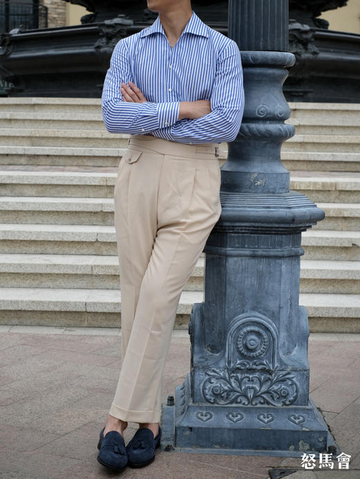 Vitale Barberis Canonico Supersonic 卡其色强捻抗皱初剪羊毛意式工艺裤装 商品图4