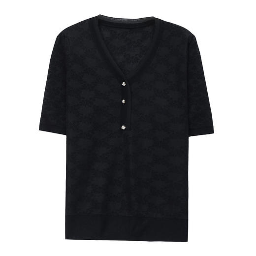 年轻妈妈夏装含桑蚕丝薄款针织衫蕾丝上衣CC-23073 商品图4