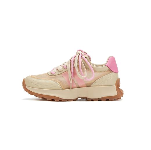 westory夏季新款厚底百搭圆头系带真皮休闲运动鞋56401 商品图2