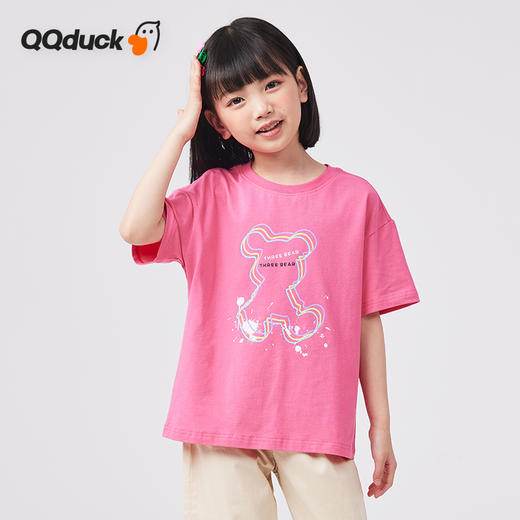 【120-165】【QQduck可可鸭】女童夏款休闲百搭短袖T恤QQduck可可鸭 商品图0