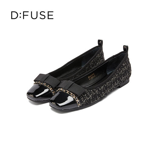 DFuse迪芙斯秋季新款小香风浅口平底单鞋女蝴蝶结优雅芭蕾舞鞋DF33111113 商品图6