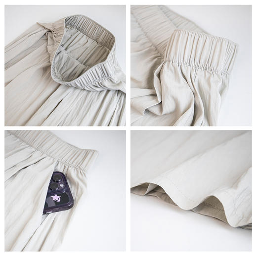 黛唯梵【夏日必备！高腰山本半身裙】肌理皱感伞裙设计，慵懒风格，适合小个子女生穿着，过膝长裙，大摆设计，展现女性优雅气质。 商品图3