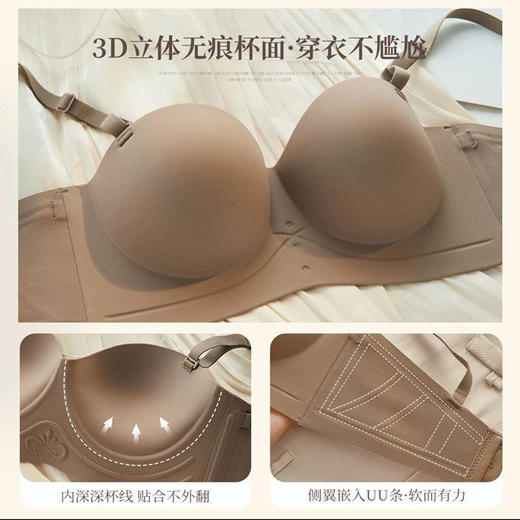 【3D立体圆球杯！果冻半杯内衣聚拢文胸罩】零感软支撑，侧面立体饱满显熊型，打造圆润胸型，一体固定杯无钢圈收副乳无痕女士小胸专用粉丝专属 商品图3