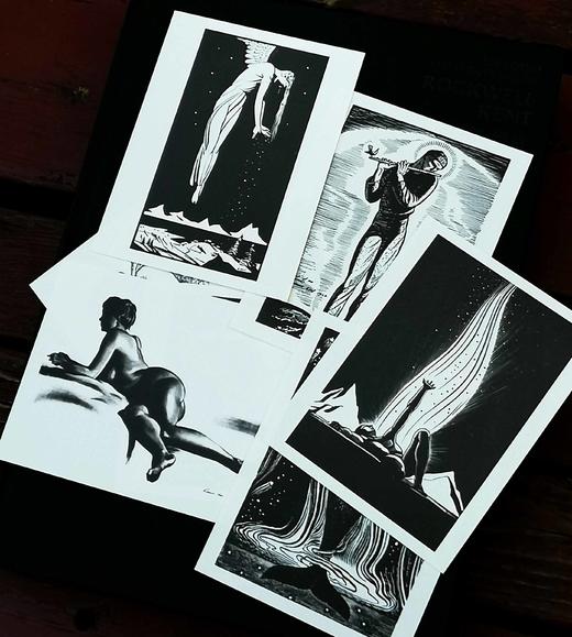 定制毛边本+藏书票编号本，作者签名钤印！！《洛克威尔•肯特插图选》，美国 肯特绘，吴伟编著，定制毛边本，作者签名钤印，黑色布面精装，白色布面函套，附赠明信片，凸版印刷书票，16开，成品尺寸210*28 商品图12