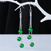 DD-玉耳环长款流苏2023新款网红S925银饰女冰种翠绿色玉髓耳坠感 商品缩略图2