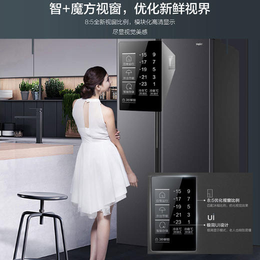 【下单前咨询地址库存】海尔(Haier)538升对开门嵌入冰箱 一级双变频节能 精控多路送风 智+魔方视窗 BCD-538WGHSSEDB9 商品图6