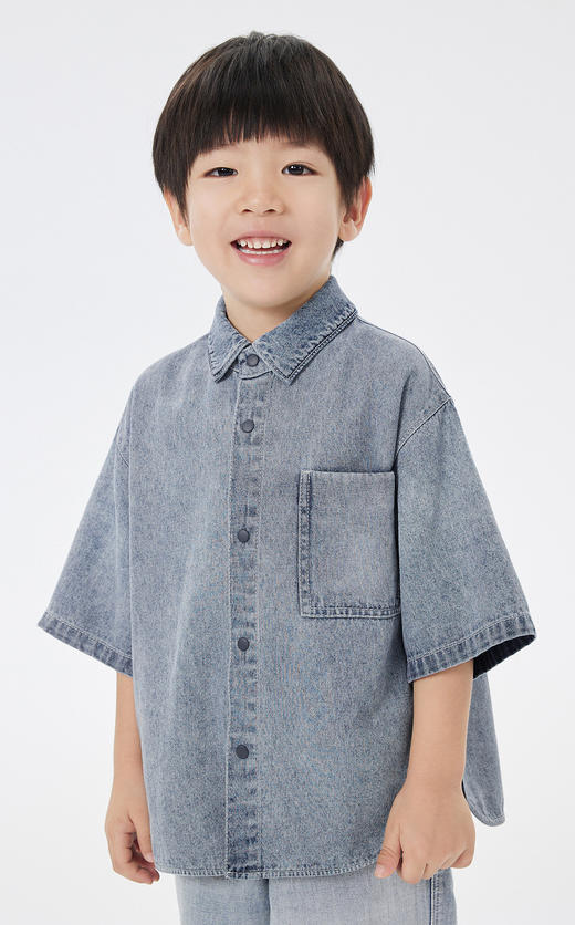 jnby  23年秋款 轻薄牛仔中袖衬衣  1N7212370 商品图3