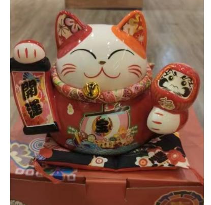 K-FYM-98581  6.5寸 手持达摩开运 招财猫 商品图0