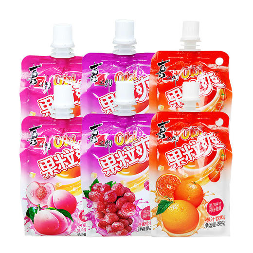 「8袋装！三款口味」喜之郎cici果粒爽258g袋装 葡萄味水蜜桃味果冻果汁饮料零食 商品图4