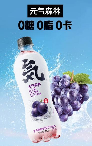 元气森林夏黑葡萄味苏打气泡水480ml*15 商品图0