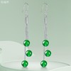 DD-玉耳环长款流苏2023新款网红S925银饰女冰种翠绿色玉髓耳坠感 商品缩略图5