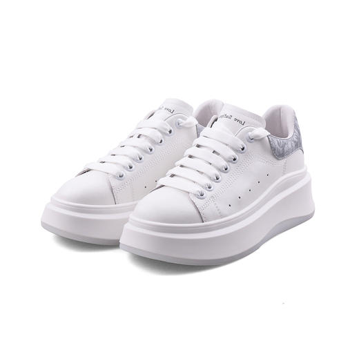 Safiya/索菲娅 2023秋新款潮流撞尾透气厚底增高小白鞋板鞋 SF33112107 商品图4