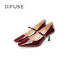 DFuse迪芙斯复古高跟小方头玛丽珍单鞋女细跟一字扣带DF33111222 商品缩略图2