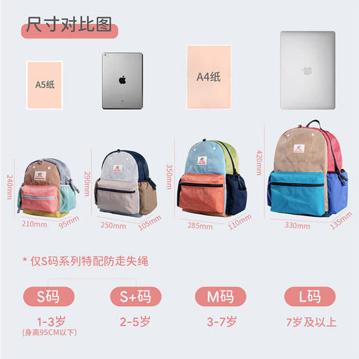 SHUKIKU儿童书包小学生幼儿园背包出游轻便防水休闲包  HGBB 商品图2