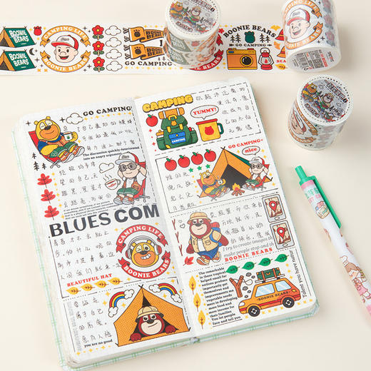 TIPETOYS手账胶带熊出没一起露营吧 1XCM5903 商品图4