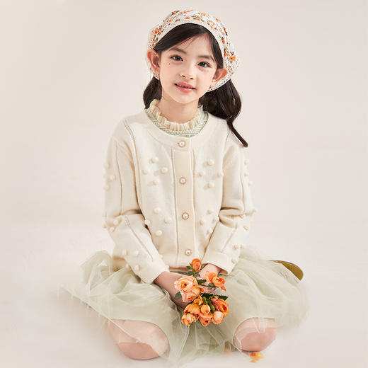 笛莎Deesha 童装女童2023年秋季新款针织开衫外套 商品图2