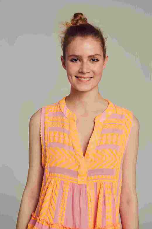 Devotion Twins - Ella Sleeveless Short Dress - N.Lime-N.Or/Pink - 连身裙 - 青柠色 商品图2