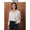 VIMAGE纬漫纪扭结设计短款直筒显瘦纯色设计感雪纺衬衫秋新款V2013603 商品缩略图0