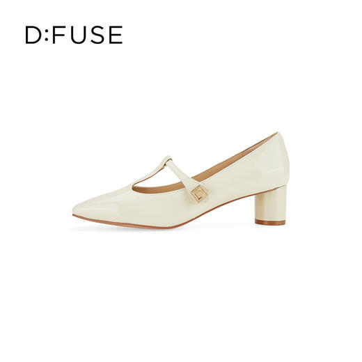 DFuse迪芙斯复古酒红法式小方头玛丽珍单鞋女漆皮百搭DF33111020 商品图1