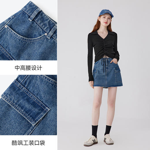 【严选】诗凡黎春秋牛仔短裙SE7240231 商品图1