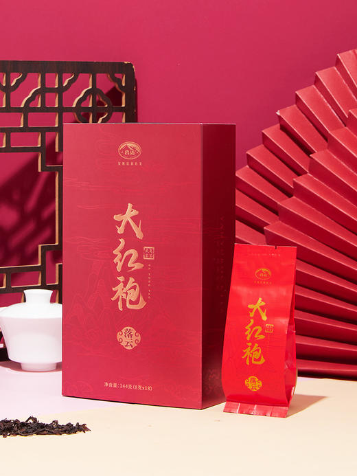 岩语 落云大红袍 特级武夷岩茶中火花香茶叶盒装泡袋144g 商品图1