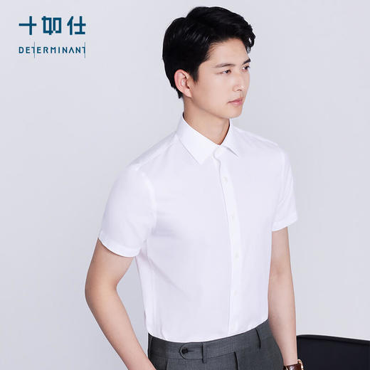 十如仕100支高纱支八字领提花免烫短袖衬衫-元龙39系列-501-01 商品图8