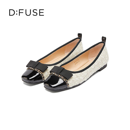 DFuse迪芙斯秋季新款小香风浅口平底单鞋女蝴蝶结优雅芭蕾舞鞋DF33111113 商品图2