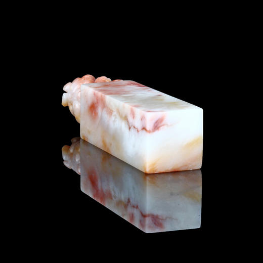 孤品014509:老挝石红花冻貔貅钮方章-3.3*3.3*14.4cm 商品图4