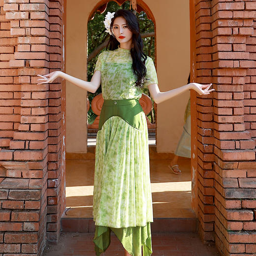 徽音拼接扎染半身裙/现货 商品图0