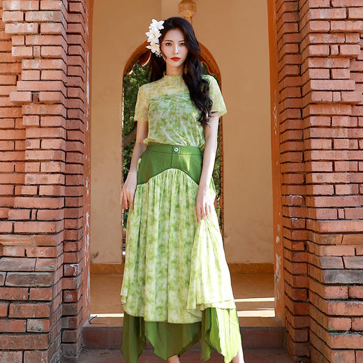 徽音拼接扎染半身裙/现货 商品图1