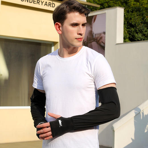 「加长冷感款！数色可选」防晒袖套男款宽松冰袖 男士冰丝手袖2023新款手臂套袖夏季护臂护袖配饰 商品图2