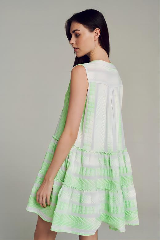 Ella Sleeveless Short Dress - N.Or-N.Lime/White  - 连身裙 - 绿色 商品图1
