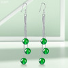DD-玉耳环长款流苏2023新款网红S925银饰女冰种翠绿色玉髓耳坠感 商品缩略图7