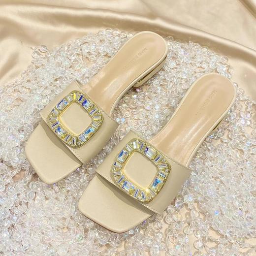 SD-粗跟凉拖鞋女夏外穿时尚外出平底一字拖 商品图1