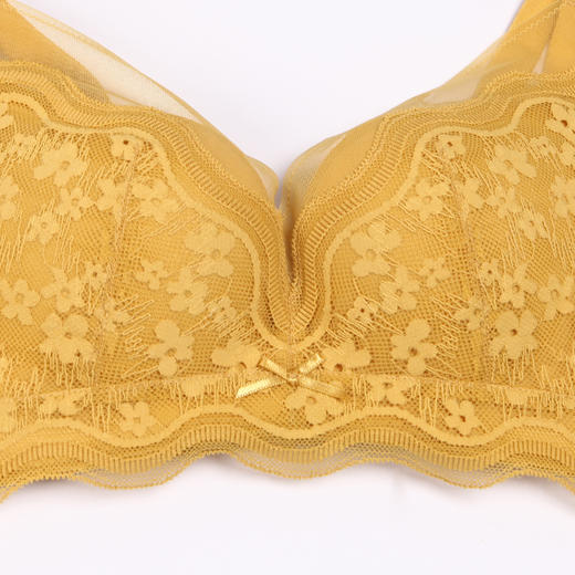 都市丽人自然舒适A杯适穿蕾丝内衣加厚款3/4杯常规文胸树脂胶圈三排扣新年本命年红品LB31M3 商品图4