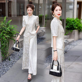 新中式国风，名媛气质套装夏装贵夫人时尚冰丝大气两件套HR-CMQ6781