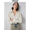 VIMAGE纬漫纪宽松慵懒感舒适百搭简约气质纯色雪纺衬衫秋新款V2009609 商品缩略图3